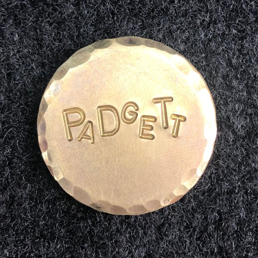 Brass marker stamped PADGETT